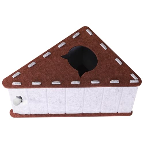 Katzenkratzer, dreieckiges Filz-Kratzbrett, halbgeschlossenes Design, verschleißfeste Klettermatte für Indoor-Katzen zum Krallenschärfen, Spielen, Lounge, Entspannen, 55 x 40 x 30 cm von Fruusv